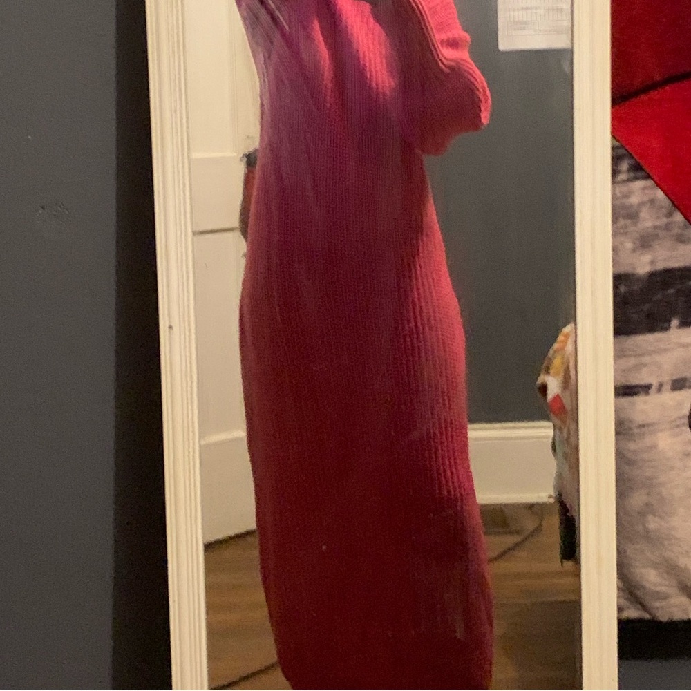 Shein sweater dress hot pink long size 4